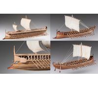 Combinación De 2 Barcos Antiguas Greche-Scatole Montaje Madera -escala 1:72