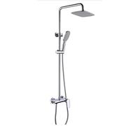 Combinación de cabezal de ducha de ducha de lluvia a alta presión con brazo de extensión de 11 '', cabezal de ducha anti-lok ajustable con soporte, cromo