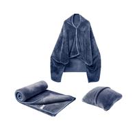 Combinación de cojín para avión de viaje - Combinación de almohada compacta de viaje,Manta cálida de avión de viaje, manta suave para mujer, hombre