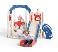 Combinación de columpio y tobogán para niños, tobogán reforzado con diseño de alce de Navidad y juego de columpio, material grueso, más estable, adecuado para zonas de juegos al aire libre/interior