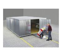 Combinación de contenedores de material galvanizado, con suelo de madera