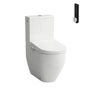 Combinación de inodoro, ducha y lavabo LAUFEN Cleanet Pro, sin reborde de descarga, descarga profunda, asiento y tapa con cierre suave, mando a distancia, asiento calefactable, 370 x 630 x 515 mm, H60