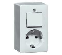 Combinación de interruptor de pared y enchufe Peha 2 polos universal blanco - 00275621