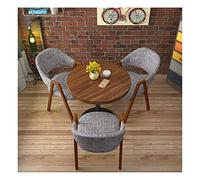 Combinación de mesa de comedor y silla simple mesa redonda para el hogar, cocina, ocio, cafetería, panadería, salón, diseño moderno (color: gris claro)