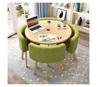 Combinación de mesa y silla de comedor para oficina y tienda de té, mesa y sillas de ocio (color: A) (B)