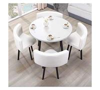 Combinación de mesa y silla de negociación simple y moderna recepción pequeña mesa redonda oficina sala de reuniones (color: verde) (blanco)