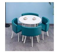 Combinación de mesa y silla de ocio, oficina, recepción, salón, cafetería, tienda de té, mesa de ocio, balcón, sala de estar, mesa redonda de 80 cm, mesa de comedor de madera maciza para el hogar K