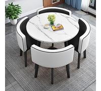 Combinación De Mesa Y Silla, Juego De Mesa Y Silla Para Barra De Desayuno De Cocina, Mesa Redonda De Comedor, Asiento Con Respaldo Suave, Muebles De Estilo Moderno, Cocina De Café, Muebles Que Ahorran