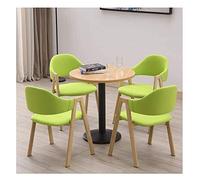 Combinación de mesa y silla para el hogar, oficina, recepción, mesas y sillas de ocio, balcón, cocina, sala de estar, mesa de comedor, mesa redonda moderna (color: color café) (verde brillante)