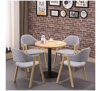Combinación de mesa y silla para el hogar, oficina, recepción, mesas y sillas de ocio, balcón, cocina, sala de estar, mesa de comedor, mesa redonda moderna, cafetería, sala de reuniones, té (gris