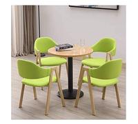 Combinación de mesa y silla para el hogar, oficina, recepción, ocio, balcón, cocina, sala de estar, mesa de comedor, mesa redonda moderna, cafetería, sala de reuniones, té (verde brillante)