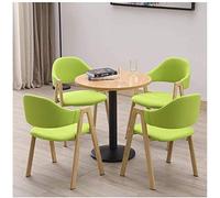 Combinación de mesa y silla para el hogar, oficina, recepción, ocio, balcón, cocina, sala de estar, mesa de comedor, mesa redonda moderna, cafetería, sala de reuniones, té (verde brillante)