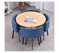 Combinación de mesa y silla, sala de estar, balcón, mesa de ocio, cafetería, panadería, salón, mesa redonda de mármol, 1 mesa 4 sillas (color: A) (B)