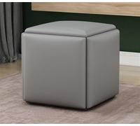 Combinación de taburete de silla de sofá apilable 5 en 1 asiento Pisos de cubos, reposapiés de cuero transpirable, accesorio para el hogar Cubo creativo sofá taburete de maquillaje multifuncional