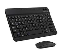 Combinación de Teclado y Mouse Bluetooth ultradelgados, portátil Recargable Juego de ratón con Teclado inalámbrico para Apple iPad iPhone iOS 13 y Superior, Samsung Tableta teléfono Inteligente