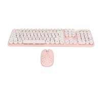 Combinación de Teclado y Mouse Inalámbricos 2.4G, Teclas Redondas, Teclado Numérico, dpi Ajustable (800, 1600, 2400), Amplia Compatibilidad para Oficina (Tablero Rosa)