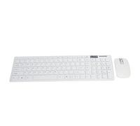 Combinación de Teclado y Ratón Inalámbricos, Señal Estable de Alta Sensibilidad, Suspensión Inteligente para iOS, y (White)