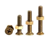 Combinación de tuerca y tornillo de cruz de cabeza avellanada de latón 2 en 1 M2 M2.5 M3 M4 M5 M6(M3x12mm-20Sets)