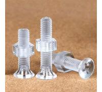 Combinación de tuerca y tornillo transparente M6 PC, 100 juegos de tornillos de cabeza avellanada cruzada acrílica tornillos de cabeza plana cruzada (Size : M6*30)