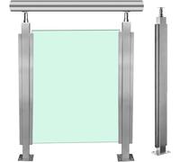 Combinación libre Clip de barandilla, clip de panel de vidrio de seguridad for balcón, soporte de barandilla de cubierta de bricolaje, conector de cerca a prueba de viento for jardín(End Post)