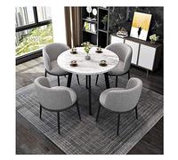 Combinación simple de mesa y silla, mesa de oficina, recepción, ocio, balcón, sala de estar, mesa de comedor, mesa redonda de mármol, mesa de salón de hotel de negocios y cuatro sillas Beaut