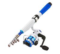 Combinaciones de caña de Pescar y Carrete Giratorio,Caña de Pescar de Agua Dulce - Pequeño Juego de cañas de Pescar, Juego Combinado de carretes de portátil, Combinaciones de caña de Pescar para