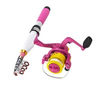 Combinaciones de caña de Pescar y Carrete giratorios, caña de Pescar de Agua Dulce, Combinaciones de cañas pequeñas, Juego de Carrete de portátil, Combinaciones de caña de Pescar para Agua