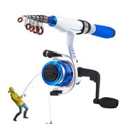 Combinaciones de caña de Pescar y Carrete Spinner,Caña de Pescar de Agua Dulce | Pequeño Carrete de Combo | Juego de caña de Pescar portátil de Viaje, caña de Pescar telescópica para