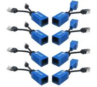 Combinador de cables Ethernet Cat5e de 4 pares, kits de intercambio de cables RJ45, adaptador de alimentación/datos POE 2 en 1 para 8 cámaras IP de seguridad POE, sistema de vigilancia NVR