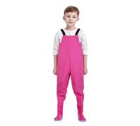 Combinaison de pêche imperméable pour enfants avec bottes intégrées, salopette anti-fuite pour tout-petits, vêtement d'eau pour activités en plein air, taille 1-3 ans, matériau PVC renforcé