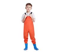Combinaison de pêche imperméable pour enfants avec bottes intégrées, salopette anti-fuite pour tout-petits, vêtement d'eau pour activités en plein air, taille 1-3 ans, matériau PVC renforcé (Yellow,