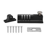 combination door lockk,Combination Locking Bolt,Thickened Solid Zinc Alloy Combinations Bolt,Safety Slide Latch Lock with Password Settingss,for for Pool Gate Fence Farm (cerradura de pestillo negro)