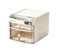 Combination Lock Desktop Storage Cabinet Double Drawer Organizer, Secure De