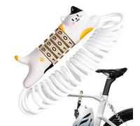 Combination Lock for Bikes, 4-Digit Resettable Anti Theft Lock, Heavy Duty Security Cable for Motorcycles, Scooters, Gates and Doors, 5,31 x 2,56 pulgadas, White Black