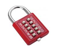 Combination Security Padlock Digital Lock Suitcase Luggage Drawer Door DIY Toolbox 10-bit Padlock, 5-Position Locking Mechanism red 5 Mechanism Key Bl
