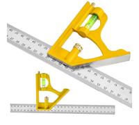 Combination Square, Machinist Straight Edge, Precision Marking Ruler, Sturdy Steel Build, Multipurpose Measuring Tool for Woodworking, Carpentry, Door & Window Installation Construction