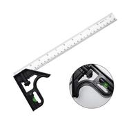 Combination Square - Metal Body Measuring Tool, Adjustable Angle Ruler with Sturdy Stainless Steel Blade, Precision Scribing and Leveling Gauge, Ideal for Carpentry Workplace Workshop