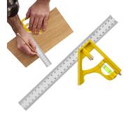 Combination Square, Precision Straight Edge Machinist Measuring Tool, Multifunctional Woodworking and Carpentry Ruler for Home Improvement, Door Window Installation, Construction Projects