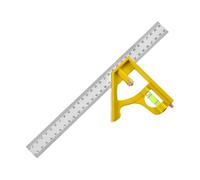 Combination Square, Straight Edge Machinist Square, Heavy Duty Design, Multi-Angle Measuring Tool, Adjustable Stainless Ruler Head for Woodworking, Carpentry, Home, Construction, Yellow