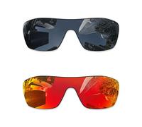 Combine8 Lentes de repuesto para gafas de sol Oakley Batwolf OO9101, color negro y rojo fuego
