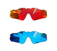 Combine8 Lentes de repuesto para gafas de sol Oakley Radar EV Pitch OO9211, rojo fuego y azul hielo