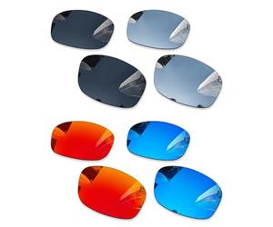 Combine8 Lentes de repuesto para lentes de sol Oakley Fives Squared OO9238/Fives 3.0/Fives Squared Asian Fit (AF) OO9214, color negro + titanio plateado + azul hielo + rojo fuego