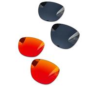 Combine8 Lentes de repuesto Ploarized para gafas de sol Oakley Frogskins OO9013/Frogskins LX OO2043/Frogskins Mix OO9428/Frogskins Range OO9284, color negro y rojo fuego