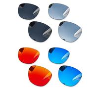 Combine8 Lentes de repuesto Ploarized para gafas de sol Oakley Frogskins OO9013/Frogskins LX OO2043/Frogskins Mix OO9428/Frogskins Range OO9284, color negro + titanio plateado + azul hielo + rojo