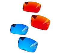 Combine8 Lentes de repuesto Ploarized para gafas de sol Oakley Gibston OO9449, rojo fuego y azul hielo