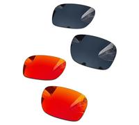 Combine8 Lentes de repuesto Ploarized para gafas de sol Oakley Hijinx OO9021 - Negro + Rojo Fuego