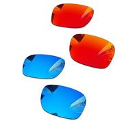 Combine8 Lentes de repuesto Ploarized para gafas de sol Oakley Holbrook OO9102/Holbrook Mix OO9384/Holbrook Asian Fit (AF) OO9244, rojo fuego y azul hielo