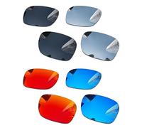 Combine8 Lentes de repuesto Ploarized para gafas de sol Oakley Holbrook OO9102/Holbrook Mix OO9384/Holbrook Asian Fit (AF) OO9244, color negro + titanio plateado + azul hielo + rojo fuego