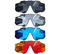 Combine8 Lentes de repuesto Ploarized para gafas de sol Oakley Jaw-breaker OO9290/Jaw-breaker Asian Fit OO9270, color negro + titanio plateado + azul hielo + rojo fuego