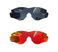 Combine8 Lentes de repuesto Ploarized para Oakley M2 Frame OO9212/M2 Frame XL OO9343/M2 Frame Asian Fit - Negro + Rojo Fuego